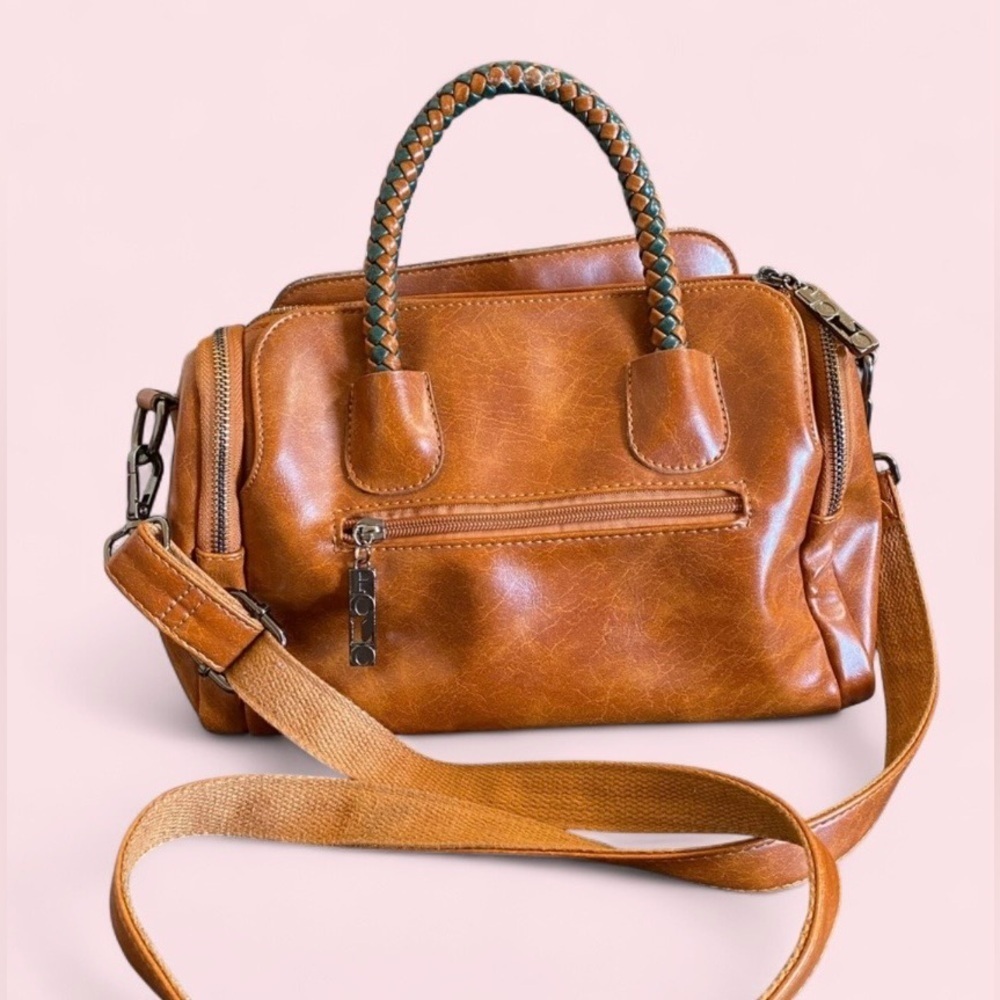 Closet Rituals Genuine Leather Satchel Handbag W/ Braided Handles NEW WITH TAGS - Picture 4 of 7